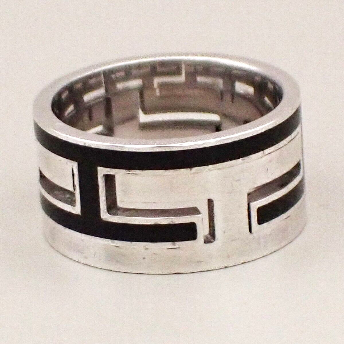 HERMES Logo Move H Ring Silver 925 Black Size 50 Accessory HERMES Logo Move H Ring Silver 925 Black Size 50 Accessory