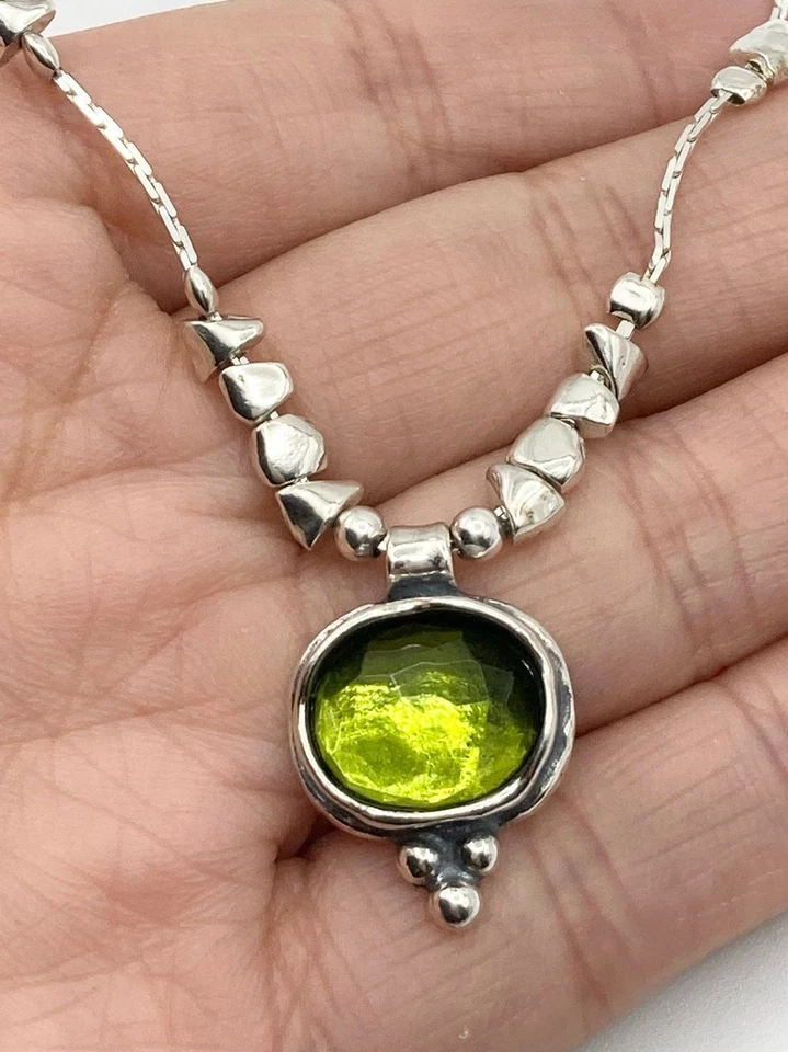 Collar Silpada 925 plata esterlina cristal verde Foto 2 de 4