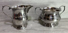 banded Milk Jug & Sugar Bowl  Silver Plated EPNS A1 english quality stamped
