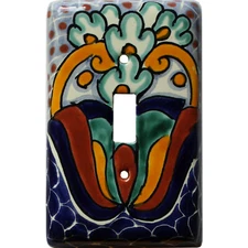 TalaMex Mexican Ceramic Wall Plate Nardo Single Toggle Switch Plate