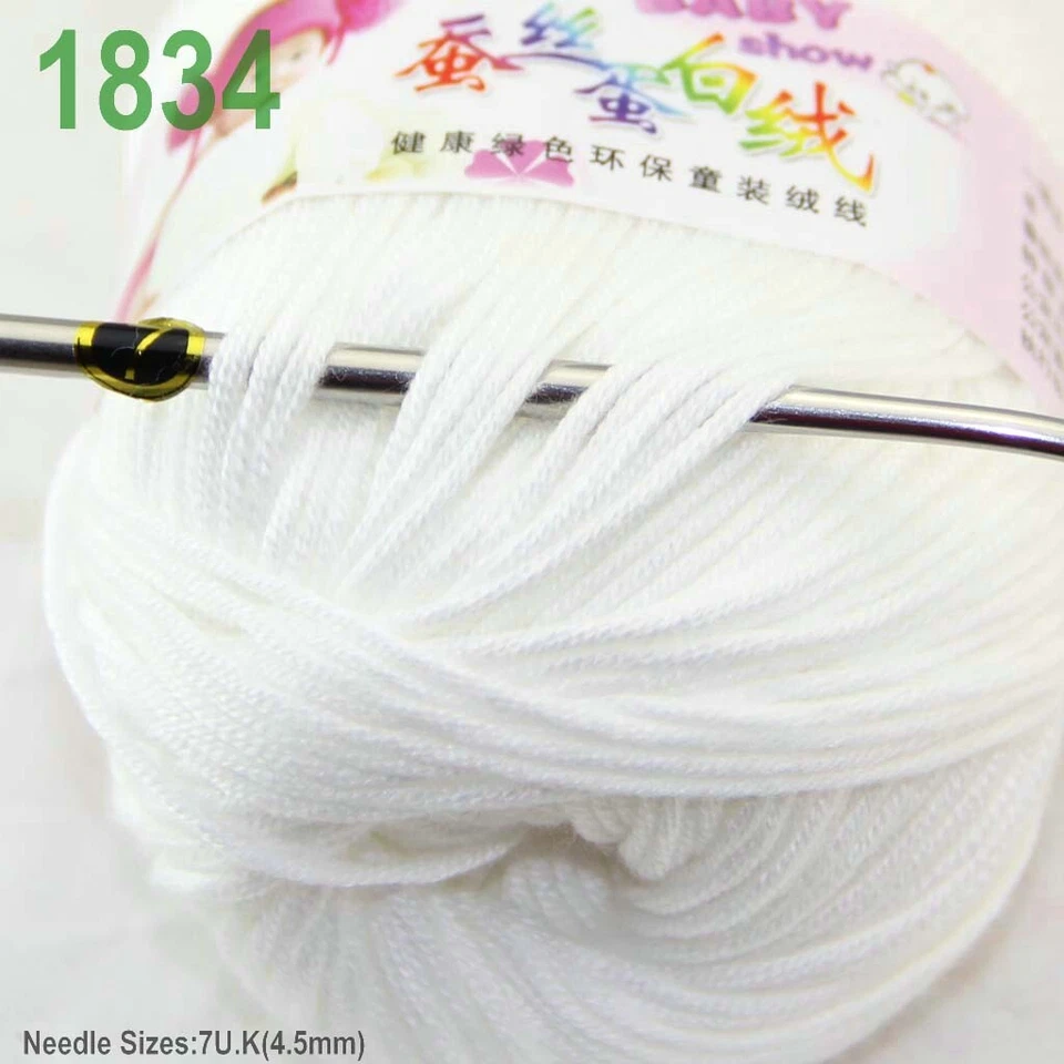 Продажа 6Skeinsx50gr DK Baby кашемир шелк шерсти ручной вязки шарф крючком пряжи 34 - Изображение 2 из 4