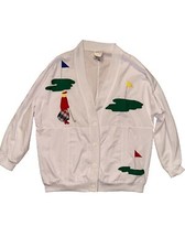 Vtg 80s 90s Bold Spirit Golf Jacket Cardigan Women  s Large Hole In One Retro