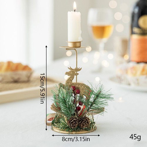 Christmas Gold Iron Candle Holder Candlestick Home Party Table Decoration CA - Picture 22 of 31