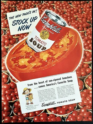 Campbell's Tomato Soup ad vintage 1948 original print advertisement