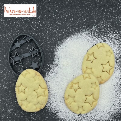 Keksausstecher Cookie Cutter Osterei Easteregg Sterne Stars Plätzchen Teig Dough