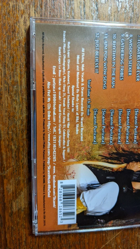 Одна нация, объединенная любовью, Sicanni Purizaca, компакт-диск редкий американский индеец 90 минут A25 - Изображение 4 из 4