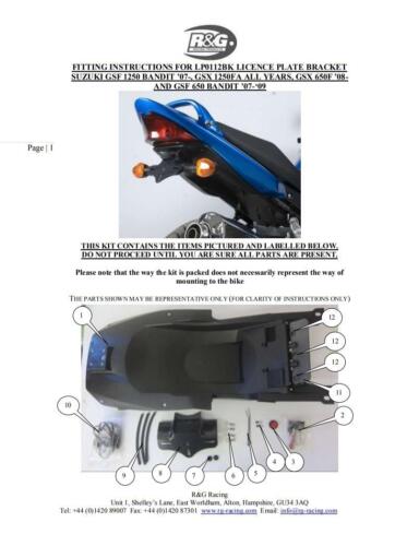 R&G Tail Tidy Suzuki Bandit GSX 650F 2008-2016 - Foto 6 di 12