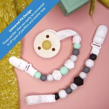 Liname Silicone Dummy Clips for Boys  Girls - 2 Pack Gift Packaging  BPA Free S