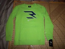 NIKE YOUTH BRIGHT GREEN POCKETED STRIKE HEATHER SWEATSHIRT - NWT