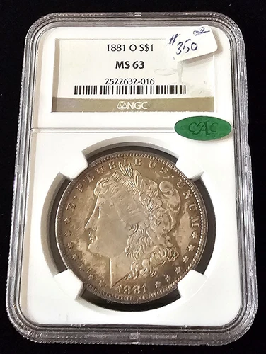 1881 O  Morgan Silver Dollar - NGC, CAC MS63
