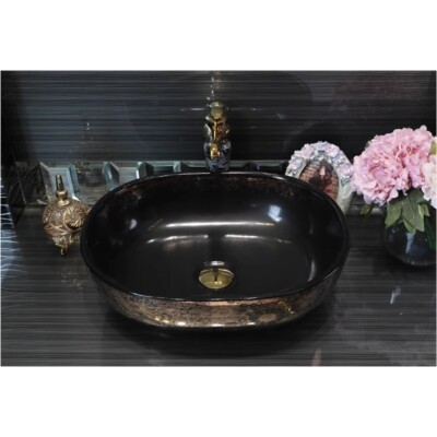 480mm Oval Ceramic Washbasin Cloakroom Porcelain Counter Top Vessel Sink JSN1963