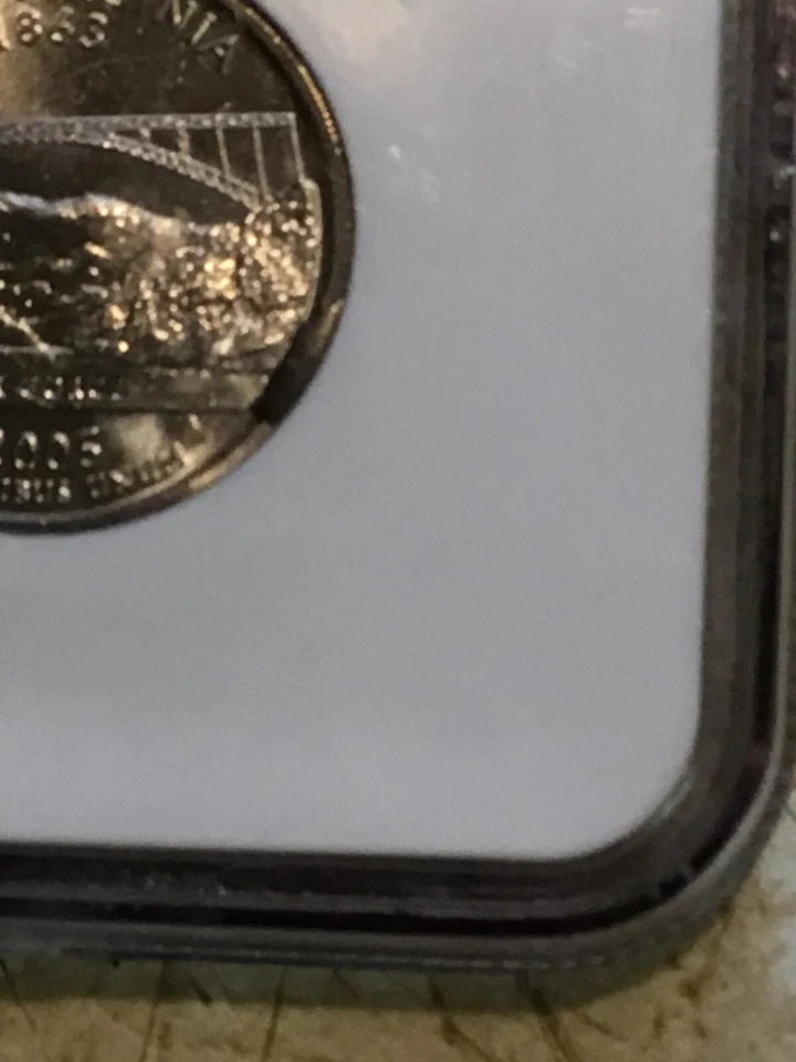 Mint Error 2005 P 25C Washington W Virginia Rev Die Break @ 4:00 NGC MS 64 - Image 4 of 4