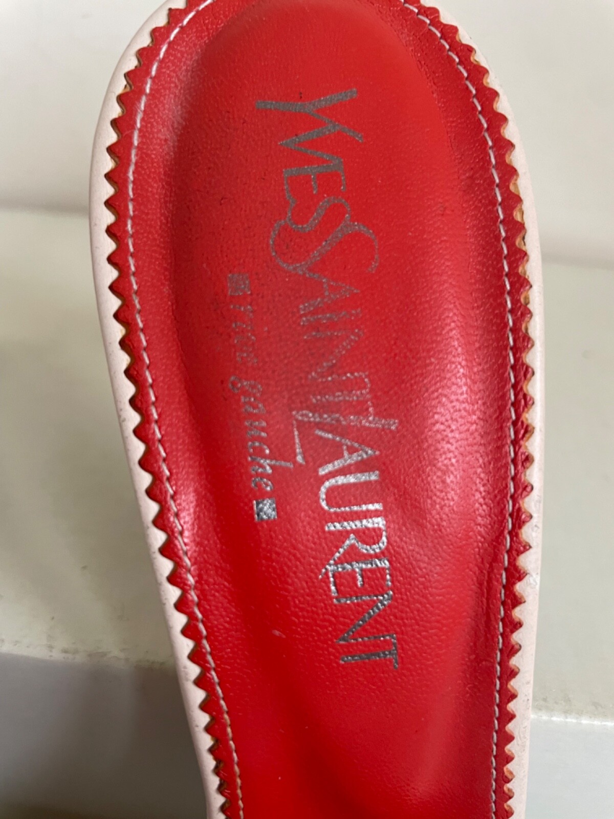 MULI SLIP ON YVES SAINT LAURENT RIVE GAUCHE IN PELLE CREMA TACCO ALTO TAGLIA 6 39