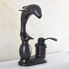 Oil Rubbed Bronze Swivel Spout Bathroom Vanity Sink 4" Centerset 2 Hole Faucet