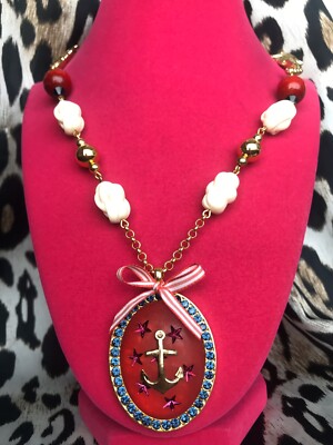 Tarina Tarantino Vintage Hello Sailor Nautical Seahorse Anchor