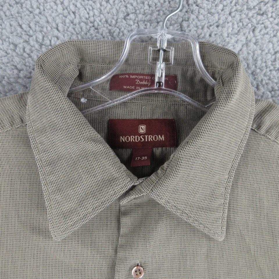 Camisa de vestir Nordstrom para hombre 17-35 beige algodón preppy manga larga con botones Foto 4 de 4