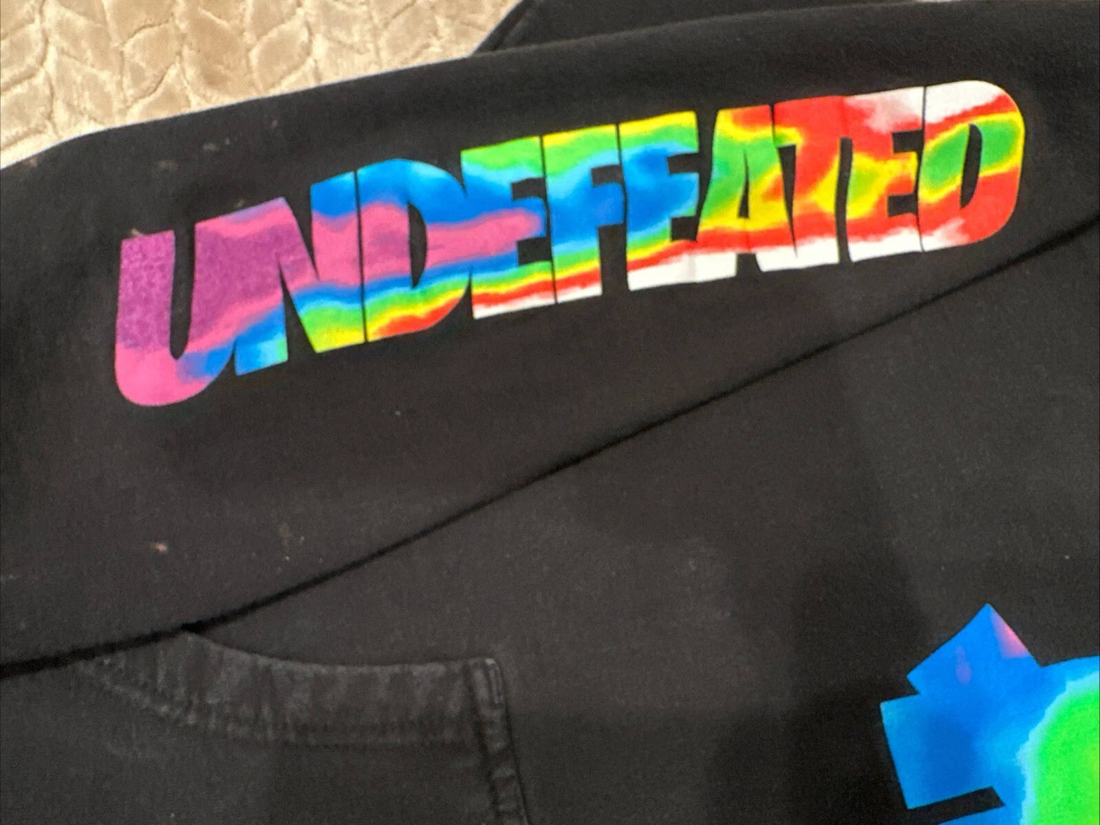 A BATHING APE (BAPE) Felpa con cappuccio multicolore nera Anti Social Social Club x Undefeated taglia L