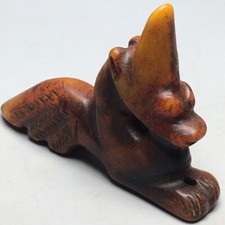 Chinese hongshan culture Old Jade Carved Beast Pendant S241125