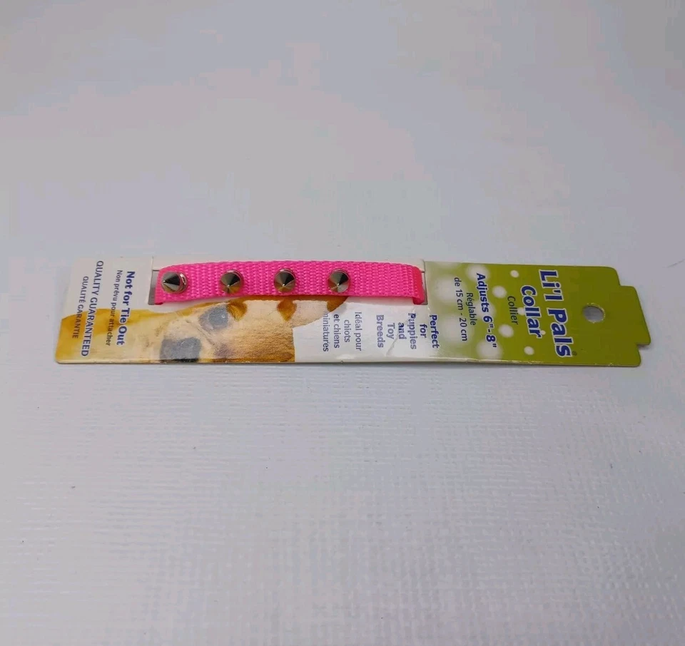 Collar para mascotas perros gatos rosa nailon tachonado metal clavos tachuelas nuevos productos costeros para mascotas Foto 2 de 4