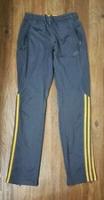 Adidas 3 Stripes Warm Up Pants Gray XS Joggers Climacool Yellow Orange Running