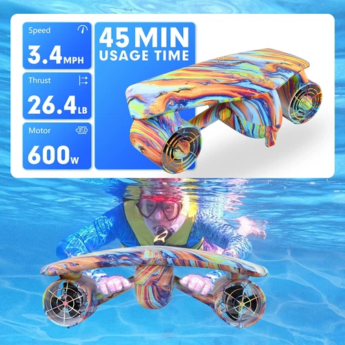 600W Underwater Scooter Waterproof Electric Sea Scooter Dual Speed Camera Mount - Picture 3 of 13