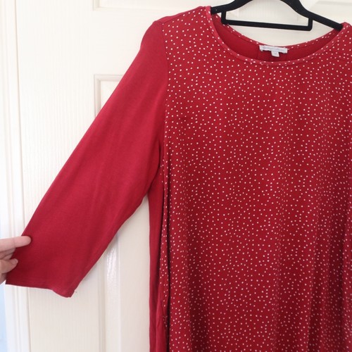 Target Collection blouse size 12 red polka dot 3/4 sleeve soft material casual - Picture 3 of 6