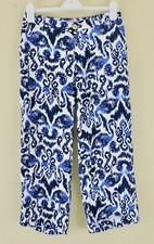 LILLY PULITZER LELA CROP Sz 2 Resort Navy Beach Bathers Wide Leg Crop Pants EXC