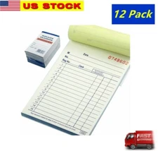 Lot of 12 - 50 Sets 3.5" X 5.5"Sales Book Order Receipt Invoice Carbonless Copy