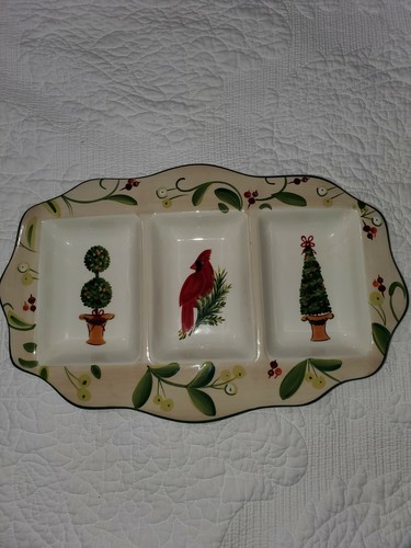 Christmas Snack Tray Paula Deen Home for The Holidays - Picture 1 of 6