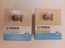 Set Of 2 - MOEN SAGE Robe Hooks DN6803BN Brushed Nickel- 2 Pieces