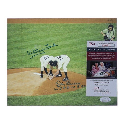 WHITEY FORD DON LARSEN SIGNED WS PG 10-8-56 FINAL GAME OLD YANKEE STADIUM PHOTO - Picture 4 of 4