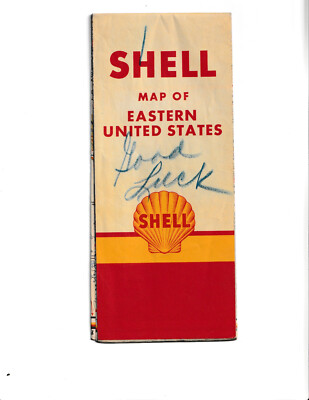 Shell Oil Company Eastern US  Road Map Vintage 1950's Vintage