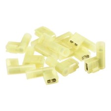 Wire Terminals Connector Nylon Insulated AWG12-10 Flag Type Yellow 35 Pcs