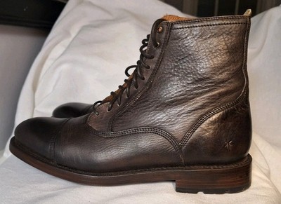 Frye Bowery Lace Up Dark Brown Leather Mens Size 9 M With 