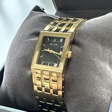 Bulova Women's Marc Anthony Quadra Black Dial Watch - 97P167