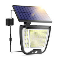 Solarlampe LED AußEn 288 LED Bewegungsmelder Schwarz 3 Modi 270 Garten Hof