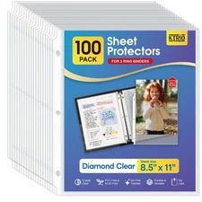 KTRIO Sheet Protectors 8.5 x 11 inch Clear Page for 3 Ring Binder, Plastic