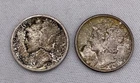 Lot of 2 Mercury Silver Dimes 1929 43 90% US Constitutional Junk Silver