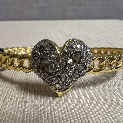 Alexis Bittar Solanales Sapphire Crystal Heart Macrame Cuff Bangle Bracelet NWT - Picture 4 of 9