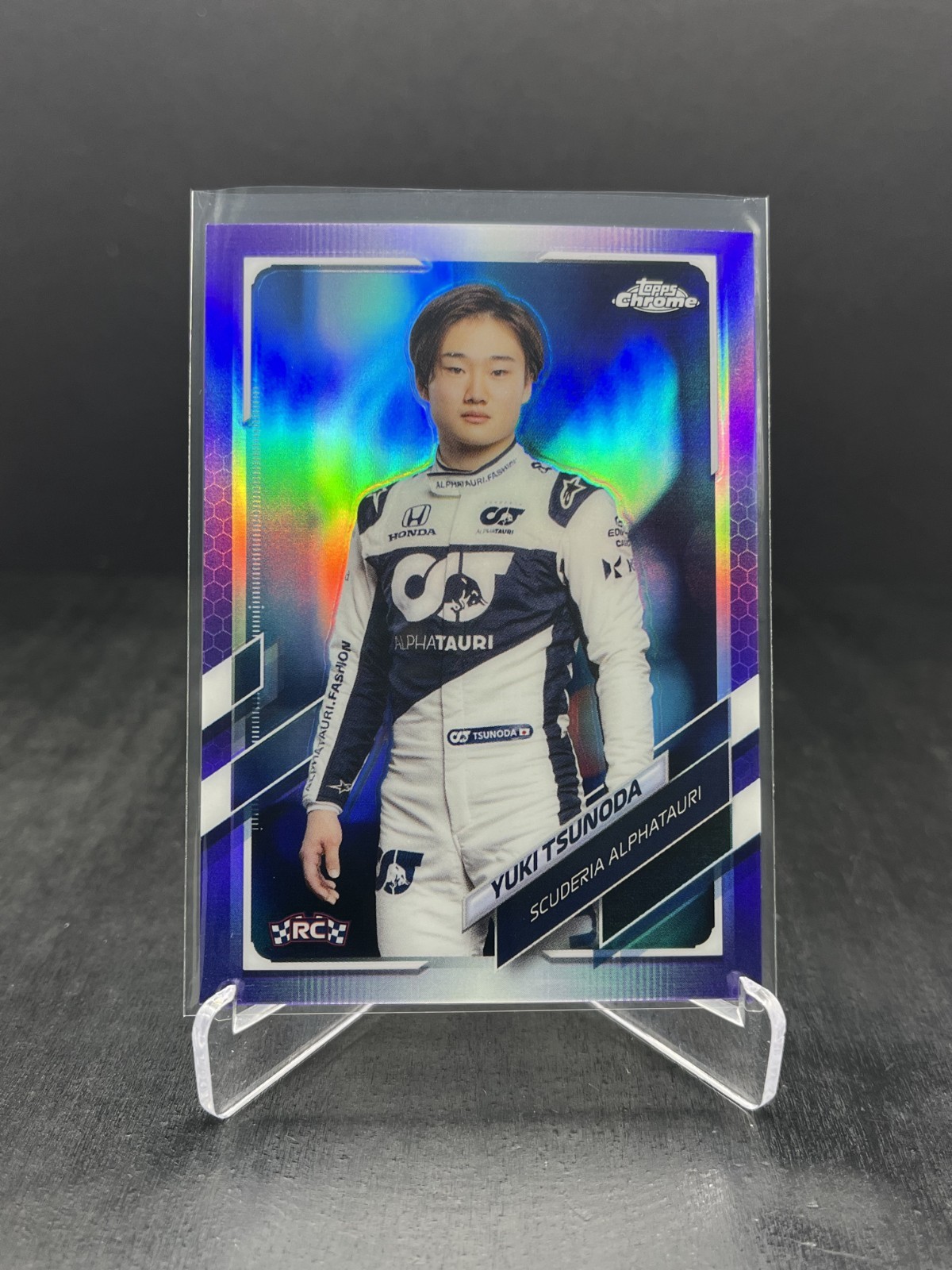 2021 Topps Chrome F1 Yuki Tsunoda RC Portrait Purple Refractor 065/399 #14