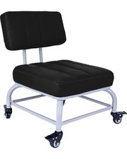 Rolling Stool with Back Rest Roller Chair Heavy Duty Rolling Stools with Whee...