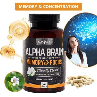 Alpha Brain Verbessert Gedächtnis Konzentration 90 Kapsel Unterstützt Kognitive