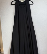 Vtg Iconic Soussan Designs Magic Maxi Dress O/S Black Double Layered Lagenlook