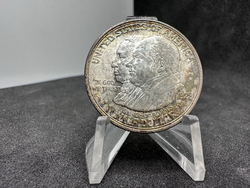 1923-S Monroe Commemorative 50c. Choice Uncirculated Rainbow Toned Periphery