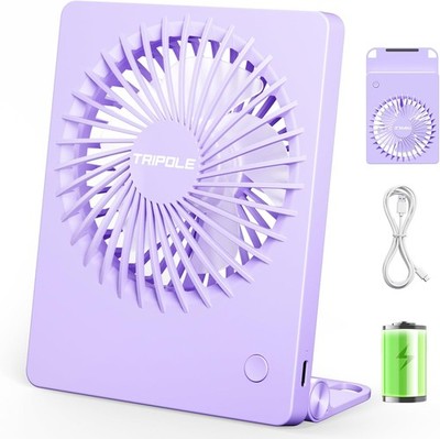 Schreibtischventilator Batteriebetrieben 180° Tragbar 3-Geschwindigkeiten USB