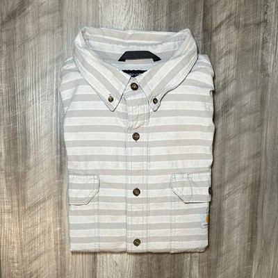 Carhartt Loose Fit Midweight Striped Short Sleeve Button Down - XL
