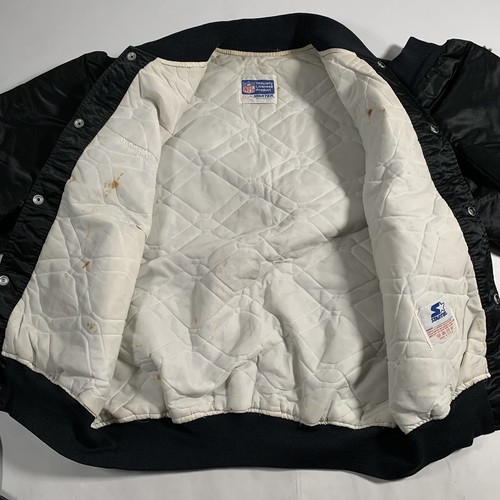VTG 90s Starter Raiders NFL Satin Bomber Jacket Mens Large Oakland LA *Ibarra* - Picture 4 of 12