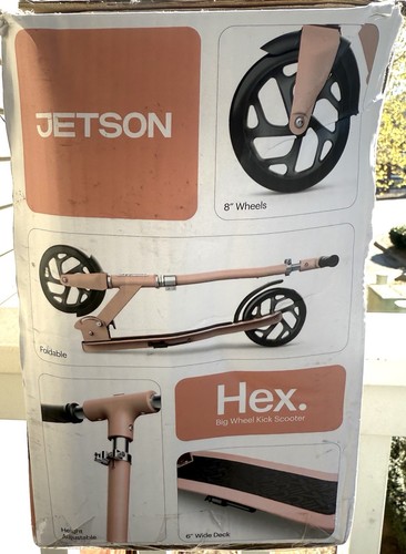 Jetson Big 8” Wheel Kick Hex Pink Scooter Foldable & Portable For Kids & Teens - Picture 3 of 7