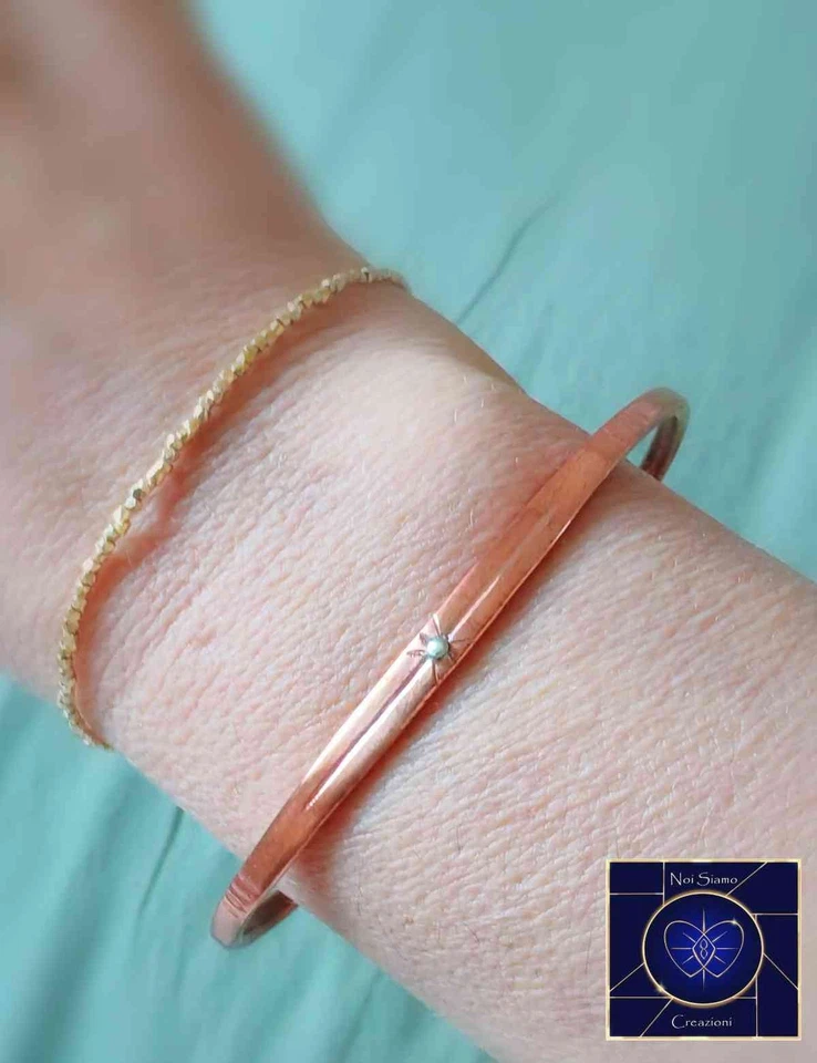 Bracciali in rame argento stella unisex handmade fatto a mano SPEDIZIONE GRATIS - Immagine 2 di 4