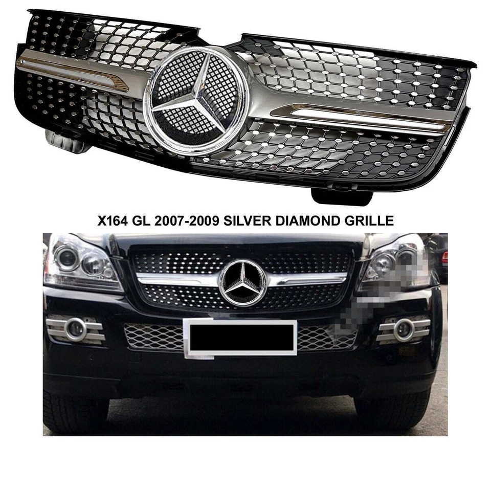GL350 GL450 X164 Parrilla GT Silver Diamond Style 2010 2011 2012 Nueva Foto 3 de 4